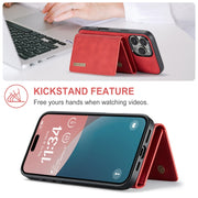 For iPhone 16 Pro Max DG.MING M1 Series 3-Fold Multi Card Wallet Leather Phone Case(Red)