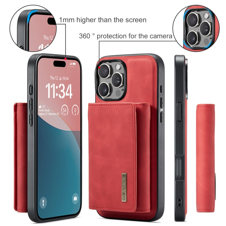 For iPhone 16 Pro Max DG.MING M1 Series 3-Fold Multi Card Wallet Leather Phone Case(Red)