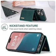 For iPhone 16 Pro Max DG.MING M1 Series 3-Fold Multi Card Wallet Leather Phone Case(Green)