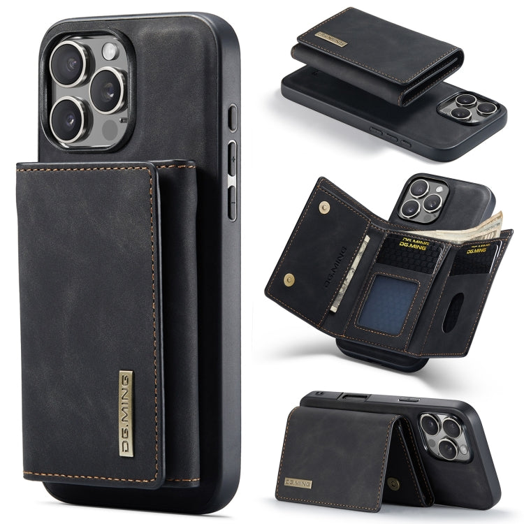 For iPhone 16 Pro DG.MING M1 Series 3-Fold Multi Card Wallet Leather Phone Case(Black) - free shipping - PMC Jewellery - Order now!