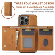 For iPhone 16 Pro DG.MING M1 Series 3-Fold Multi Card Wallet Leather Phone Case(Brown)