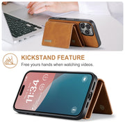 For iPhone 16 Pro DG.MING M1 Series 3-Fold Multi Card Wallet Leather Phone Case(Brown)