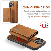 For iPhone 16 Pro DG.MING M1 Series 3-Fold Multi Card Wallet Leather Phone Case(Brown)
