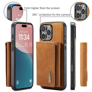 For iPhone 16 Pro DG.MING M1 Series 3-Fold Multi Card Wallet Leather Phone Case(Brown)
