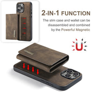 For iPhone 16 Pro DG.MING M1 Series 3-Fold Multi Card Wallet Leather Phone Case(Coffee)