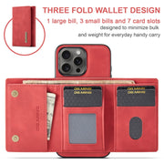 For iPhone 16 Pro DG.MING M1 Series 3-Fold Multi Card Wallet Leather Phone Case(Red)