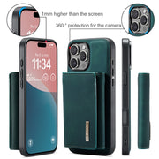 For iPhone 16 Pro DG.MING M1 Series 3-Fold Multi Card Wallet Leather Phone Case(Green)