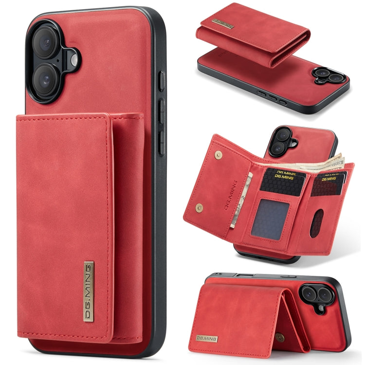 For iPhone 16 Plus DG.MING M1 Series 3-Fold Multi Card Wallet Leather Phone Case(Red) - free shipping - PMC Jewellery - Order now!
