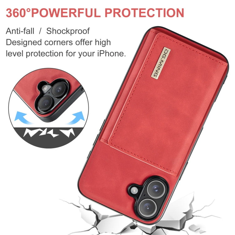 For iPhone 16 Plus DG.MING M1 Series 3-Fold Multi Card Wallet Leather Phone Case(Red) - free shipping - PMC Jewellery - Order now!