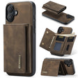 For iPhone 16 DG.MING M1 Series 3-Fold Multi Card Wallet Leather Phone Case(Coffee) - iPhone 16 Cases by DG.MING | Online Shopping South Africa | PMC TechLife | Buy Now Pay Later Mobicred