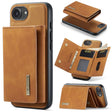 For iPhone 16e DG.MING M1 Series 3-Fold Multi Card Wallet Leather Phone Case(Brown) - free shipping - PMc TechLife - Order now!