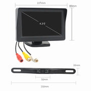 PZ703 413C-W Car Water-resistant External Wireless Reversing Image Night Vision Camera + 4.3 inch Rearview Monitor