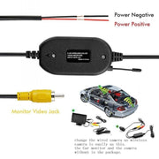 PZ703 413C-W Car Water-resistant External Wireless Reversing Image Night Vision Camera + 4.3 inch Rearview Monitor