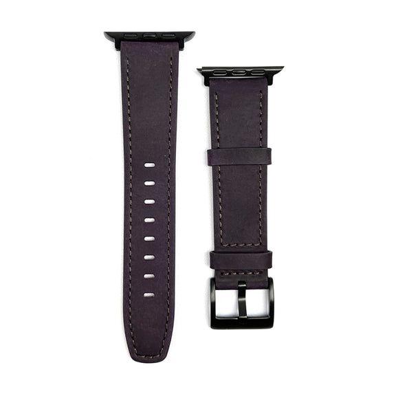 For Apple Watch Ultra 49mm Retro Texture Leather Watch Band(Purple)
