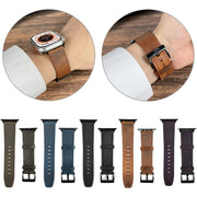For Apple Watch Ultra 49mm Retro Texture Leather Watch Band(Coffee Color)