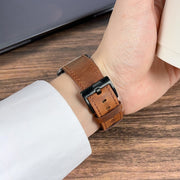 For Apple Watch Ultra 2 49mm Retro Texture Leather Watch Band(Brown)