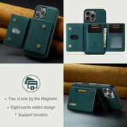 For iPhone 16 Pro Max DG.MING M2 Series 3-Fold Card Bag Wallet Leather Phone Case(Green)
