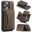 For iPhone 16 Pro DG.MING M2 Series 3-Fold Card Bag Wallet Leather Phone Case(Coffee) - free shipping - PMC TechLife - Order now!