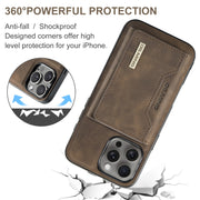 For iPhone 16 Pro DG.MING M2 Series 3-Fold Card Bag Wallet Leather Phone Case(Coffee)