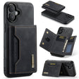 For iPhone 16 Plus DG.MING M2 Series 3-Fold Card Bag Wallet Leather Phone Case(Black) - iPhone 16 Plus Cases by DG.MING | Online Shopping South Africa | PMC TechLife | Buy Now Pay Later Mobicred