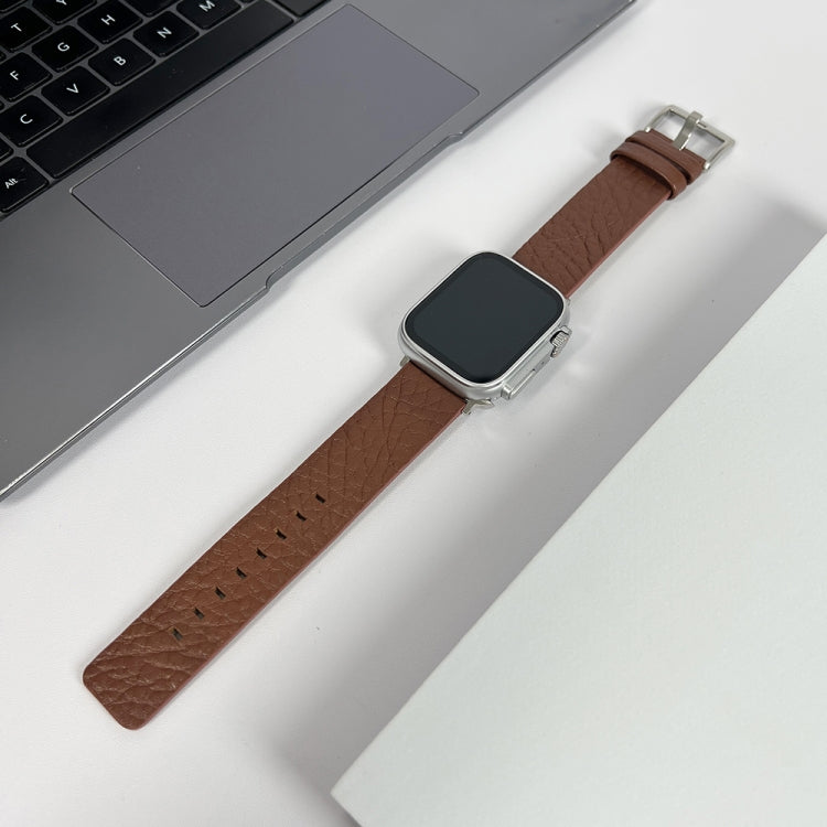 For Apple Watch Ultra 2 49mm Buffalo Leather Watch Band(Brown) - Watch Bands by PMC TechLife | Online Shopping South Africa | PMC TechLife | Buy Now Pay Later Mobicred