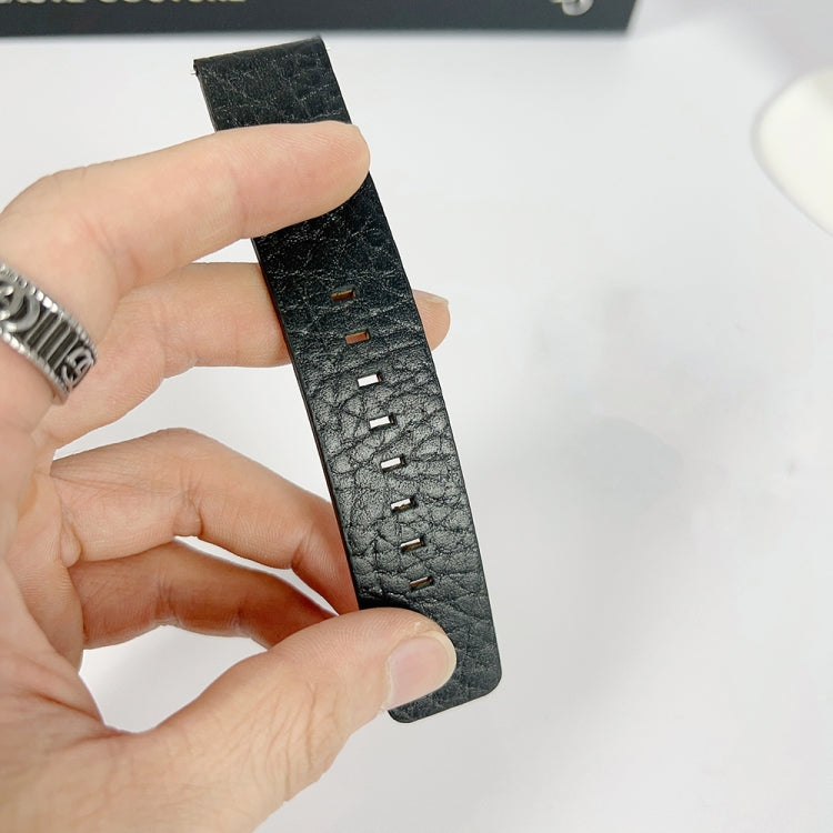 For Apple Watch Ultra 2 49mm Buffalo Leather Watch Band(Black)