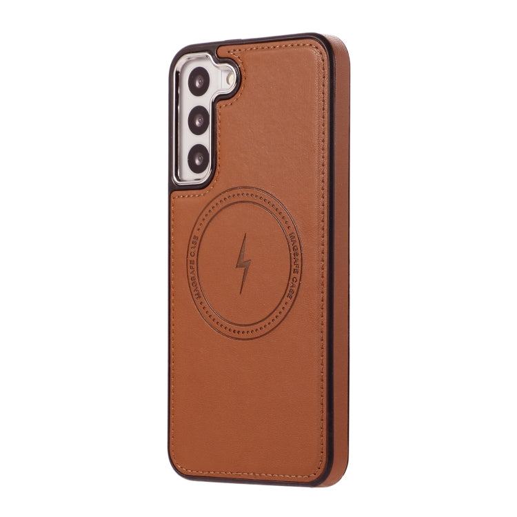 For Samsung Galaxy S23+ 5G Side Leather Magsafe Phone Case(Brown) - Galaxy S23+ 5G Cases by PMC TechLife | Online Shopping South Africa | PMC TechLife
