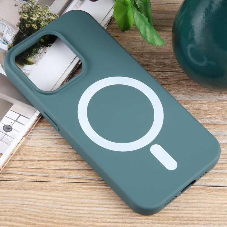 For iPhone 14 Pro MagSafe Liquid Silicone Phone Case(Deep Green) - iPhone 14 Pro Cases by PMC TechLife | Online Shopping South Africa | PMC TechLife
