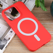 For iPhone 14 Pro Max MagSafe Liquid Silicone Phone Case(Red)
