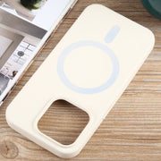 For iPhone 11 Pro Max MagSafe Liquid Silicone Phone Case(White)