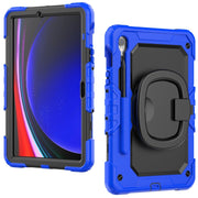 For Samsung Galaxy Tab S9 D Type Silicone Hybrid PC Tablet Case with Handle Holder(Blue)