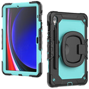 For Samsung Galaxy Tab S9 D Type Silicone Hybrid PC Tablet Case with Handle Holder(Light Blue PC)