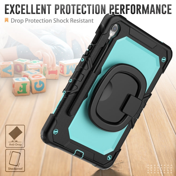 For Samsung Galaxy Tab S9 D Type Silicone Hybrid PC Tablet Case with Handle Holder(Light Blue PC)