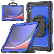 For Samsung Galaxy Tab S9+ / S10+ D Type Silicone Hybrid PC Tablet Case with Handle Holder(Blue PC)
