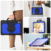 For Samsung Galaxy Tab S9+ / S10+ D Type Silicone Hybrid PC Tablet Case with Handle Holder(Blue PC)