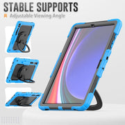 For Samsung Galaxy Tab S9+ / S10+ D Type Silicone Hybrid PC Tablet Case with Handle Holder(Light Blue)