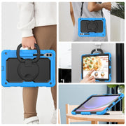 For Samsung Galaxy Tab S9+ / S10+ D Type Silicone Hybrid PC Tablet Case with Handle Holder(Light Blue)