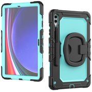 For Samsung Galaxy Tab S9+ / S10+ D Type Silicone Hybrid PC Tablet Case with Handle Holder(Light Blue PC)