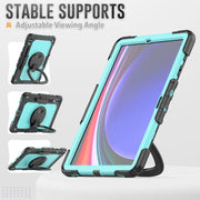 For Samsung Galaxy Tab S9+ / S10+ D Type Silicone Hybrid PC Tablet Case with Handle Holder(Light Blue PC)
