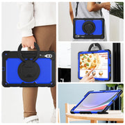 For Samsung Galaxy Tab S10 Ultra D Type Silicone Hybrid PC Tablet Case with Handle Holder(Blue PC)