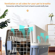 Pet Aviation Box Portable Travel Cat Cage Small Dog Air Transport Box 48x32x30cm(Coffee)