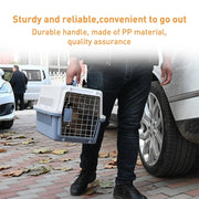 Pet Aviation Box Portable Travel Cat Cage Small Dog Air Transport Box 48x32x30cm(Coffee)