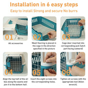 Pet Aviation Box Portable Travel Cat Cage Small Dog Air Transport Box 48x32x30cm(Orange)