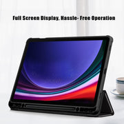 For Samsung Galaxy Tab S9 Acrylic 3-folding Painted Smart Leather Tablet Case(Big Eyes ME)