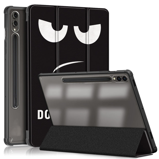 For Samsung Galaxy Tab S9+ Acrylic 3-folding Painted Smart Leather Tablet Case(Big Eyes ME)