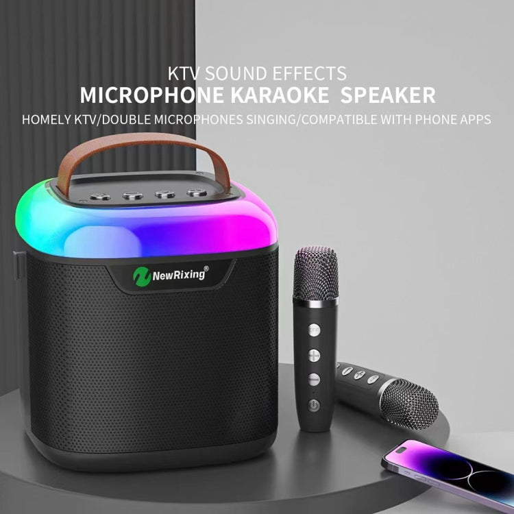 New RiXing NR8805 TWS Portable Smart Bluetooth Speaker with RGB Lighting(Blue)