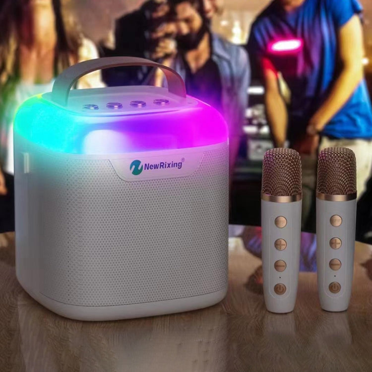 New RiXing NR8805 TWS Portable Smart Bluetooth Speaker with RGB Lighting(White)