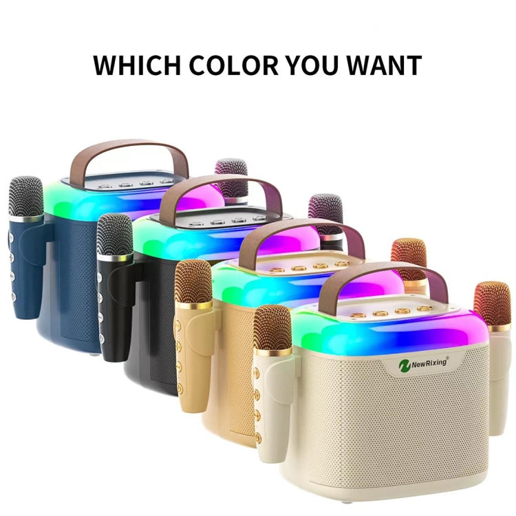 New RiXing NR8805 TWS Portable Smart Bluetooth Speaker with RGB Lighting(Black)