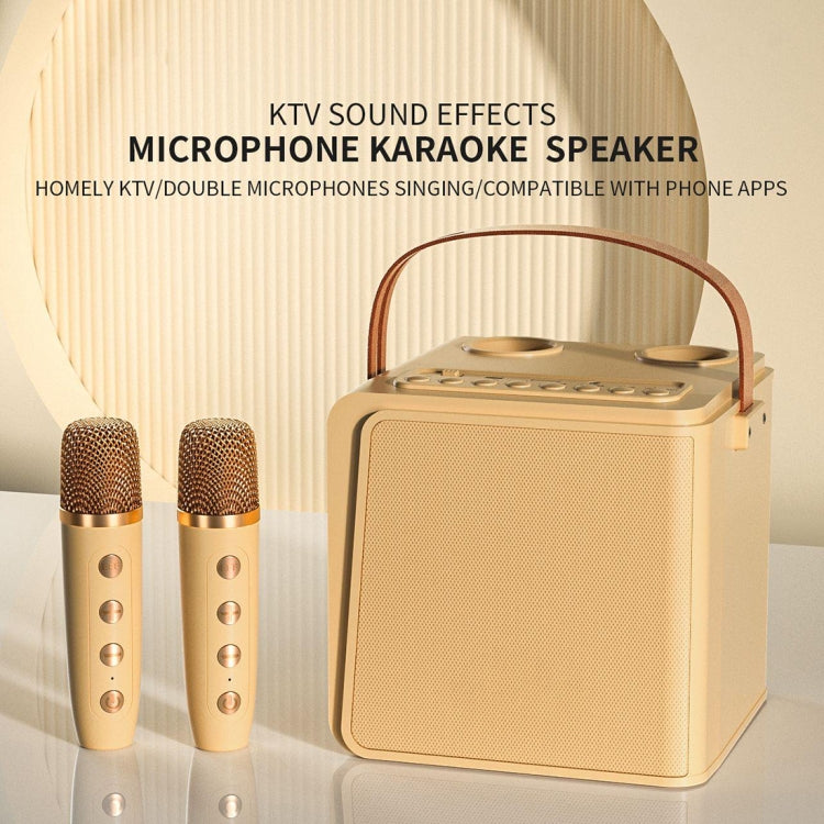 New RiXing NR8807 TWS Portable Handheld Noise Reduction Smart Wireless Bluetooth Speaker(Beige)