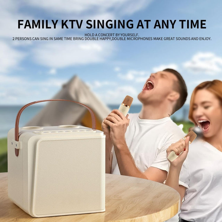 New RiXing NR8807 TWS Portable Handheld Noise Reduction Smart Wireless Bluetooth Speaker(Beige)